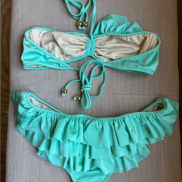 Milly Turquoise Ruffle Bikini - Picture 2 of 3